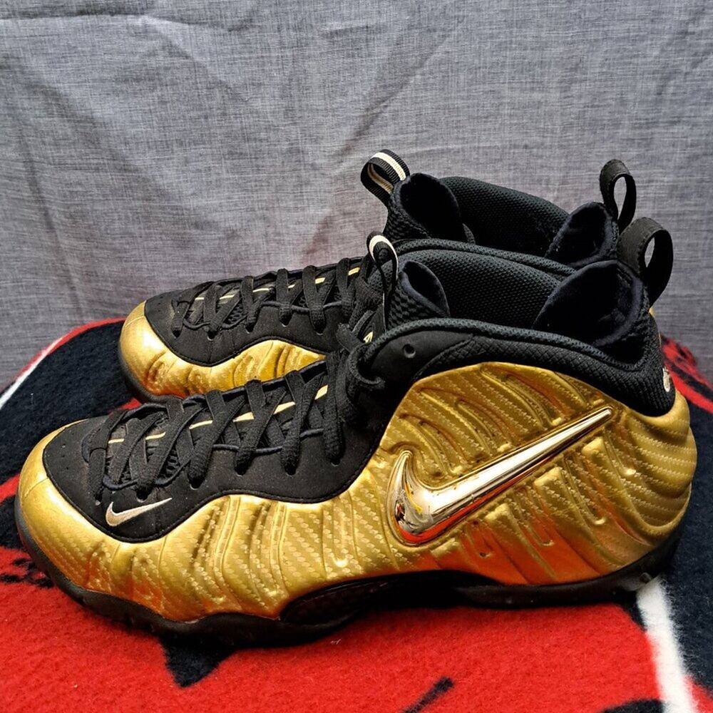 %Size 11.5 Nike Air Foamposite Pro Metallic Gold Men 2017 624041-701 A2